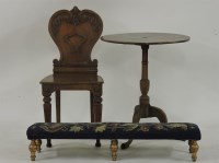 Lot 778 - A Victorian oak shield back hall chair