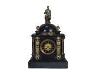 Lot 566 - A large Victorian black slate and gilt metal mantel clock