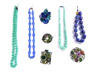 Lot 194 - A box of assorted glass beads and necklaces