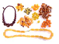 Lot 212 - A collection of Bakelite and early plastic beads and necklaces