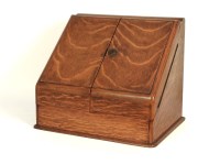 Lot 796 - A Victorian oak slope front writing box