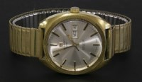 Lot 19 - A gentleman's gold plated Tissot Seastar automatic mechanical day date watch