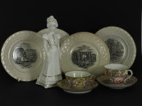 Lot 327 - Four Prattware plates printed with different scenes