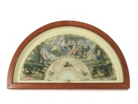 Lot 587 - An ivory and hand painted fan