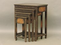 Lot 748 - A Middle Eastern hardwood quartetto of tables