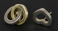 Lot 50 - A silver Tiffany heart shaped earring