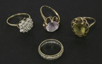 Lot 109 - A 9ct gold single stone rose quartz ring