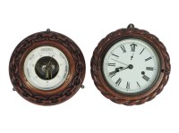 Lot 716A - A Victorian rope-twisted carved oak wall clock