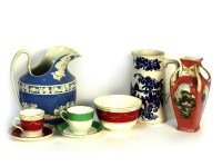 Lot 503 - A mixed quantity of Victorian and later ceramics to include: a wood and caldwell sprigged jug