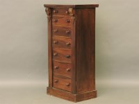 Lot 708 - A Victorian walnut seven drawer Wellington chest