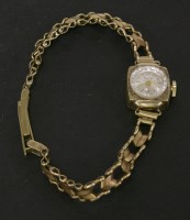 Lot 24 - A ladies 9ct gold Avia mechanical watch with textured case