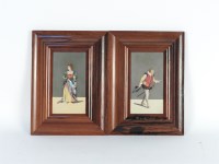 Lot 569 - A pair of Italian Pietra Dura portrait plaques