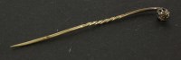 Lot 92 - A Victorian gold diamond stick pin