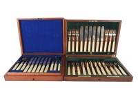 Lot 222 - Two cased sets of silver cutlery