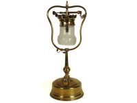 Lot 517 - A French brass paraffin lamp by Lilor