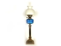 Lot 527 - A large Victorian brass 'English Duplex' oil lamp