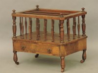 Lot 782 - A Victorian burr walnut and box wood inlaid three division Canterbury