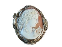 Lot 170 - A Victorian gold mounted shell cameo brooch