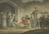 Lot 621 - Follower of Richard Westall
'CARDINAL WOLSEY AT THE GATE OF LEICESTER ABBY'
Watercolour