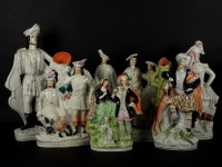 Lot 377 - Seven large Victorian Staffordshire figures