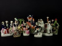 Lot 456 - Twelve various Staffordshire figures