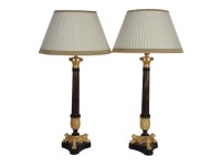 Lot 515 - A pair of modern Regency style table lamps and shades