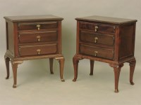 Lot 681 - A pair of mahogany bedside cabinets