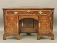 Lot 786 - A modern Queen Anne style walnut corner desk