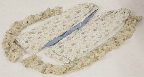 Lot 275 - A pair of vintage Beatrix Potter character curtains