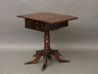 Lot 797 - A George mahogany pedestal work table