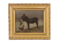 Lot 599 - Late 19th century School
A DONKEY AND A COCKEREL 
Oil on canvas
22 x 27cm