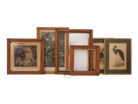 Lot 583 - Four large birds eye maple frames