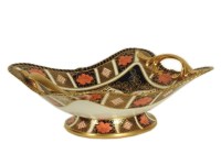 Lot 341 - A Royal Crown Derby Imari pattern fruit bowl of rectangular form