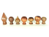 Lot 336 - Seven salt glazed stone ware finials