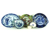 Lot 330 - A Chinese blue and white oval dish