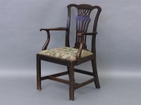 Lot 518 - A 19th century mahogany elbow chair