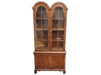 Lot 499 - A Queen Anne style mahogany dome topped display cabinet on stand