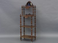 Lot 542 - A Victorian burr walnut and inlaid what not