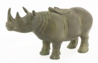 Lot 173A - A modern Chinese bronze rhino