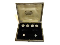 Lot 85 - A part set of 9ct gold octagonal mother of pearl and seed pearl dress studs