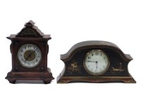 Lot 317 - Two Edwardian mantel clocks: one with 'Chinese' decoration