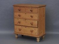 Lot 502 - A stripped pine chest of drawers
