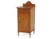 Lot 457 - An Edwardian satinwood inlaid and painted bedside cupboard