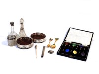 Lot 99 - A cased set of silver gilt and enamel teaspoons