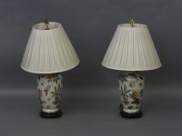 Lot 340 - A pair of modern vase table lamps