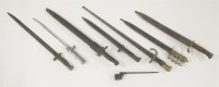 Lot 256D - Eight various WWI and WWII bayonets including