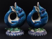 Lot 156 - A pair of late 19th/ early 20th century Asian pottery Pangolin jugs
