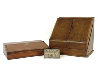 Lot 210 - An oak desk stationary box