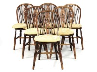 Lot 462 - A set of six wheel back kitchen chairs