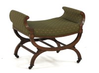 Lot 472 - An Edwardian mahogany inlaid stool